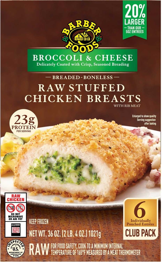 Stuffed Broccoli and Cheese Chicken Breast, Frozen, 6 ct.