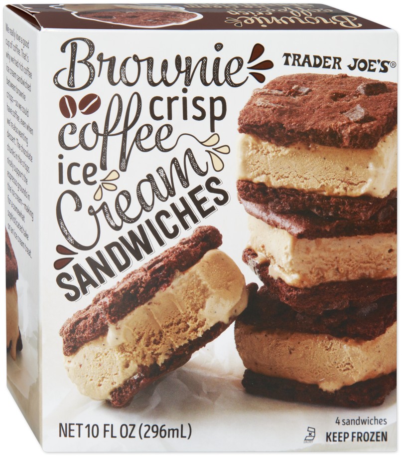 Brownie Crisp Coffee Ice Cream Sandwiches