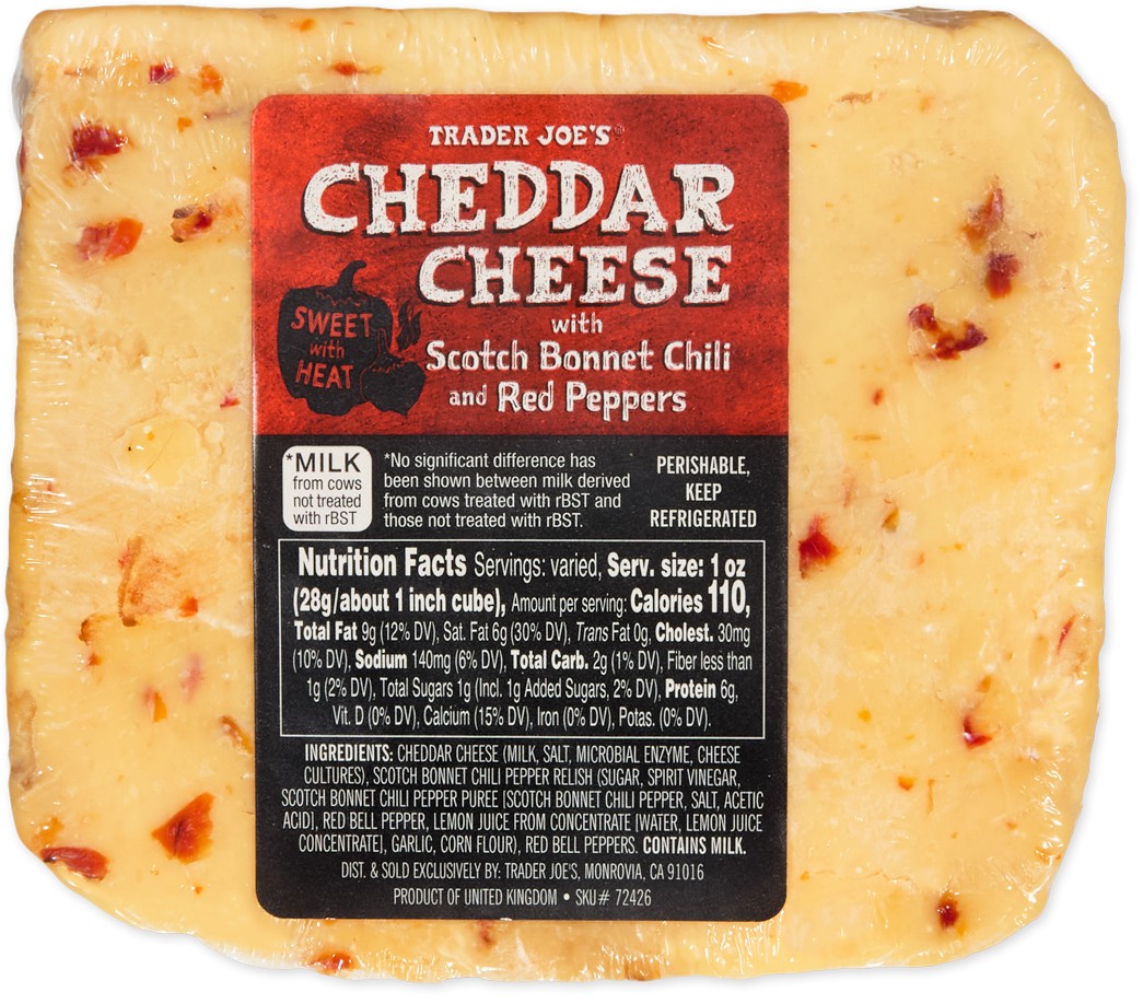 Cheddar Cheese with Scotch-Bonnet Chili Peppers