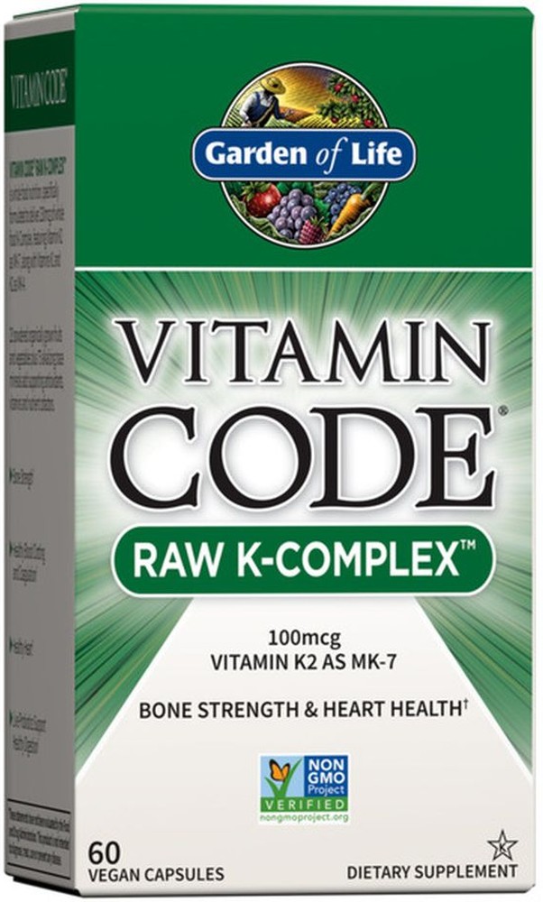 Raw K-complex 100 Mcg Vitamin K2 As Mk-7 Bone Strength & Heart Health Dietary Supplement Vegan Capsules