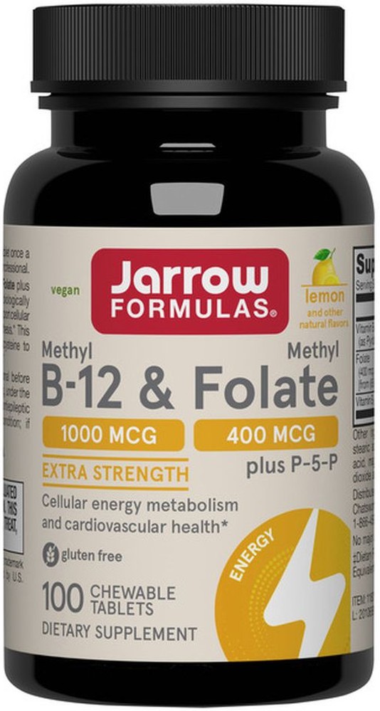 Methyl B-12 & Methyl Folate, Plus P-5-P, Extra Strength, Chewable Tablets, Lemon