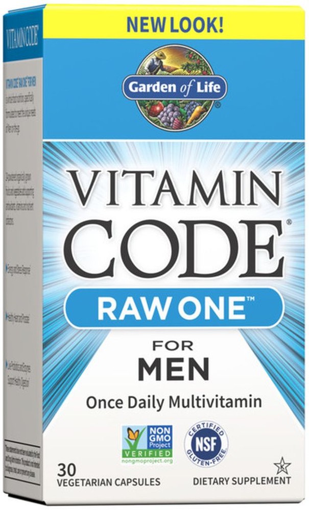 Raw One For Men Once Daily Multivitamin Dietary Supplement Vegetarian Capsules