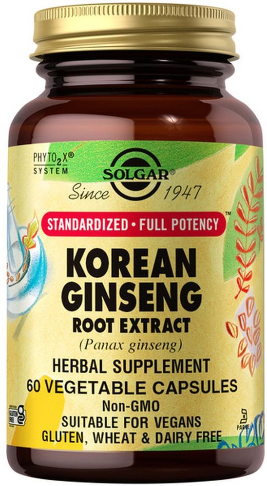 Korean Ginseng Root (Panax Ginseng) Extract, Standardized, Vegicaps