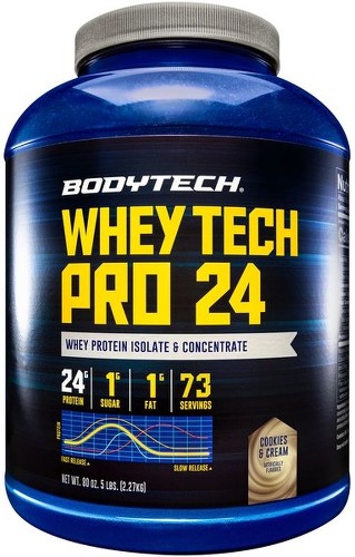 Whey Tech Pro 24 Whey Protein Isolate & Concentrate - Cookies & Cream (5 Lbs. / 71 Servings)