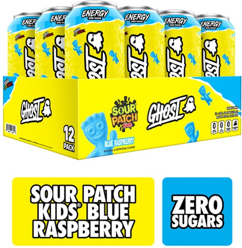 Energy Sour Patch Kids Blue Raspberry Zero Sugar Energy Drink Case