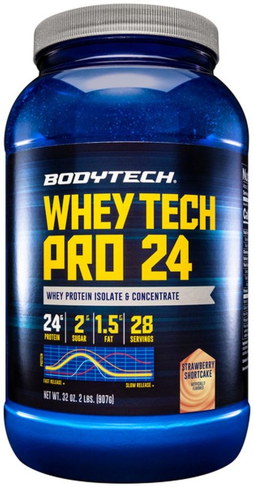 Whey Tech Pro 24 Whey Protein Isolate & Concentrate - Strawberry Shortcake (2 Lbs. / 28 Servings)