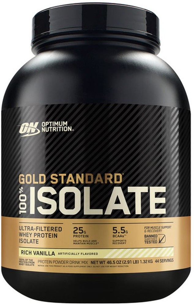 Rich Vanilla Flavored Gold Standard 100% Isolate Protein Powder Drink Mix