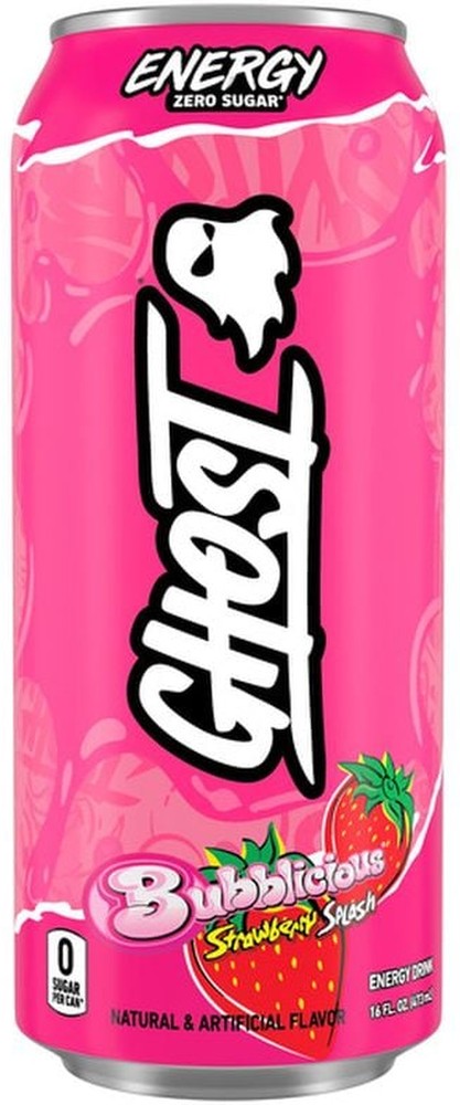 Bubblicious Strawberry Splash Flavor Energy Drink