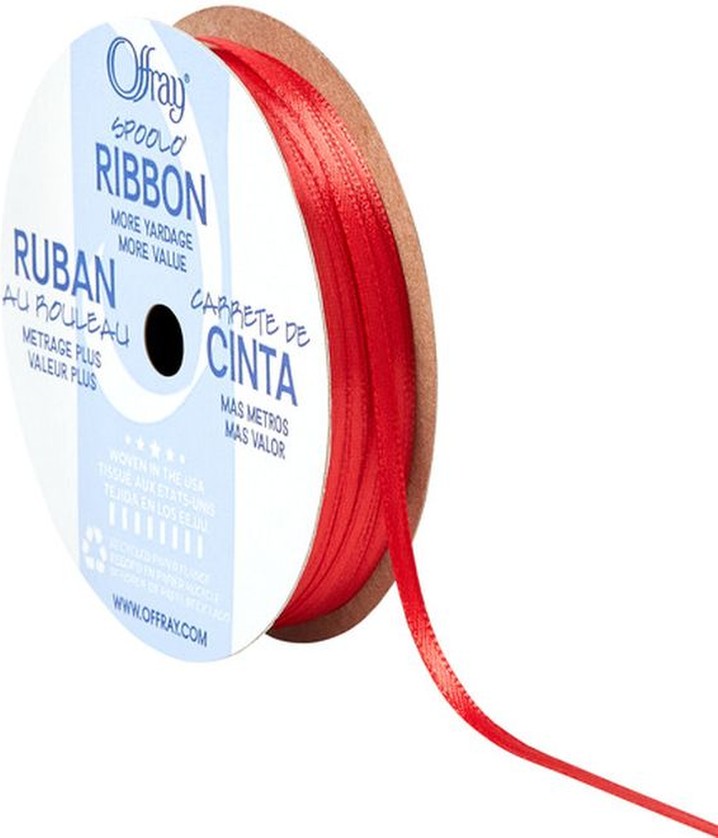 Red Double Faced Satin Ribbon