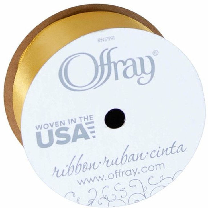 1.5" Single Face Yellow Gold Satin Ribbon