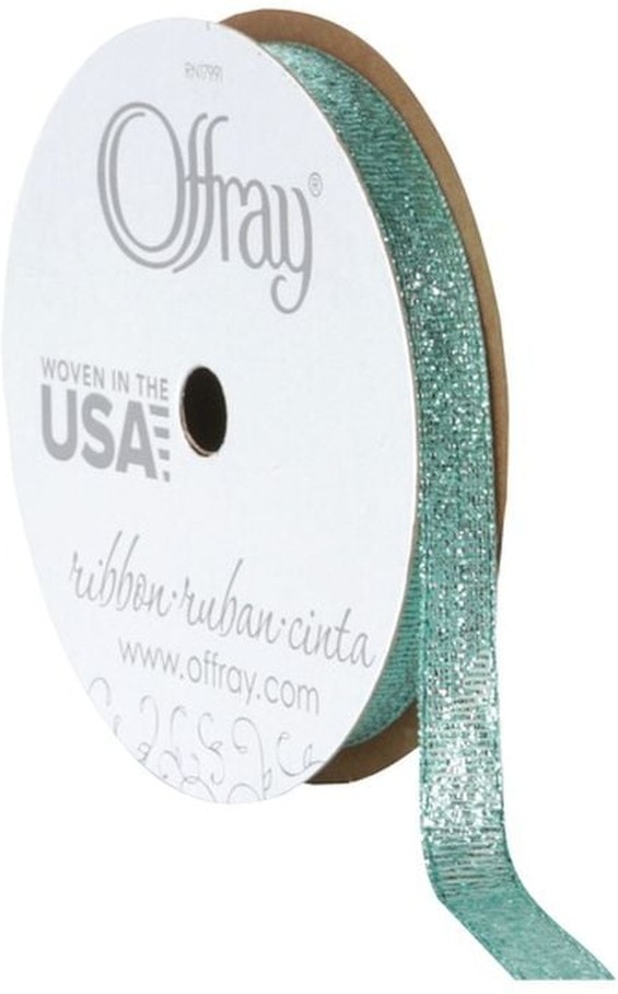 0.375" Aqua Metallic Galena Ribbon