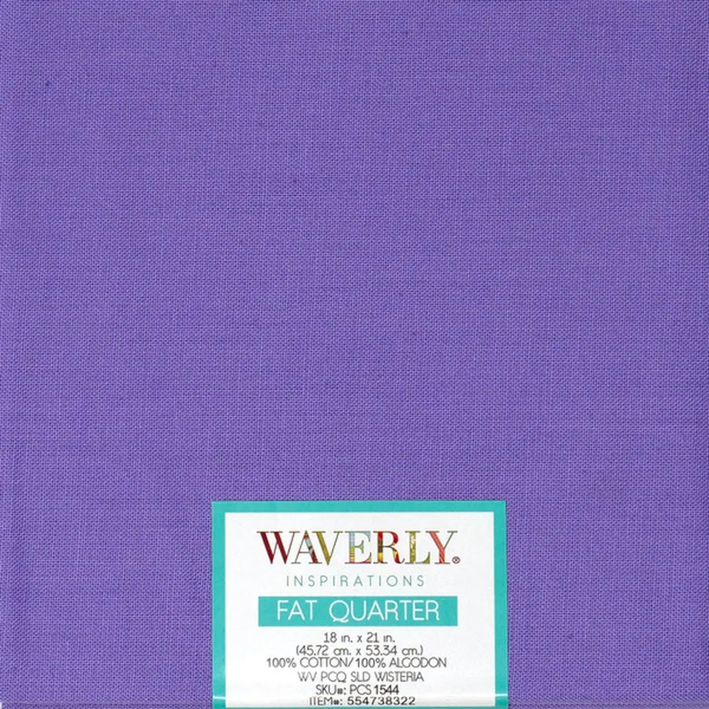 18" x 21" Solid Wisteria Print Fabric Cotton Fat Quarter