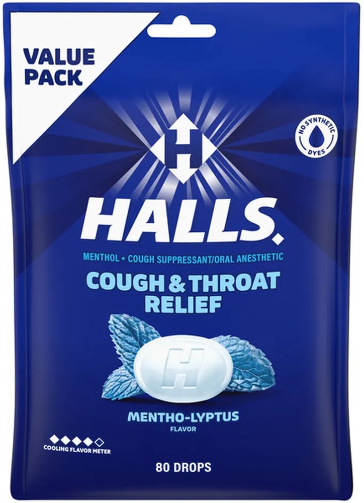 Relief Mentho-Lyptus Cough Suppressant Oral Anesthetic Menthol Drops