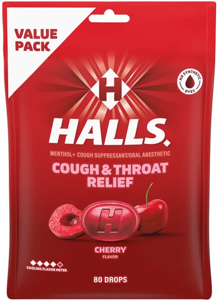 Relief Cherry Cough Suppressant/Oral Anesthetic Menthol Drops