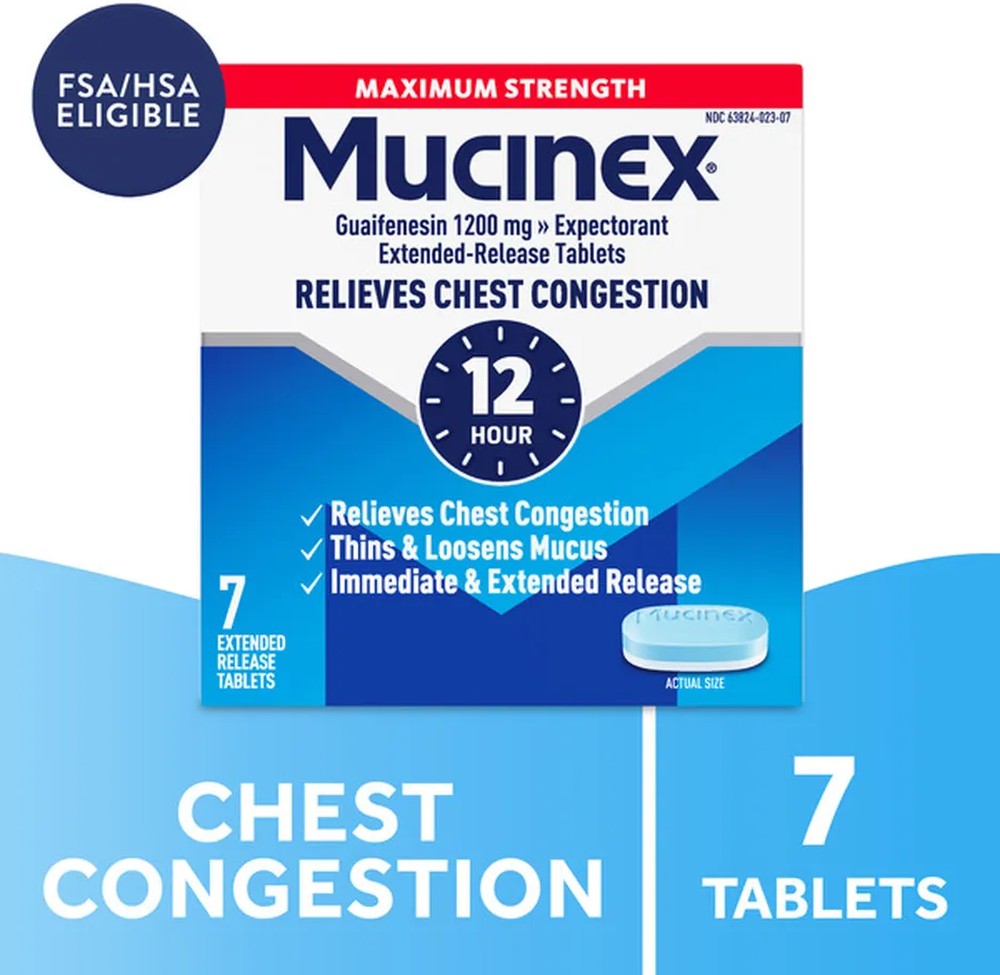 Maximum Strength 12 Hour Extended Release Tablets, 1200 mg, Chest Congestion