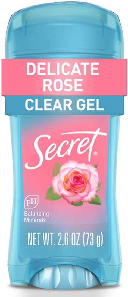 Clear Gel Antiperspirant and Deodorant for Women, Delicate Rose Scent
