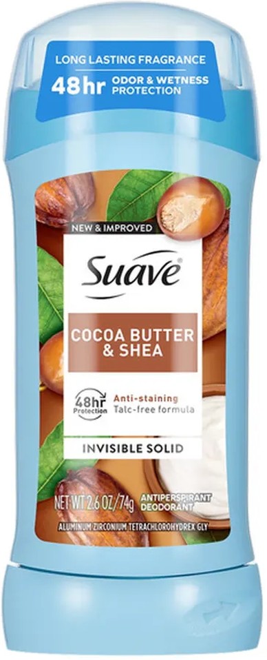 Invisible Solid Deodorant Antiperspirant Cocoa Shea Butter