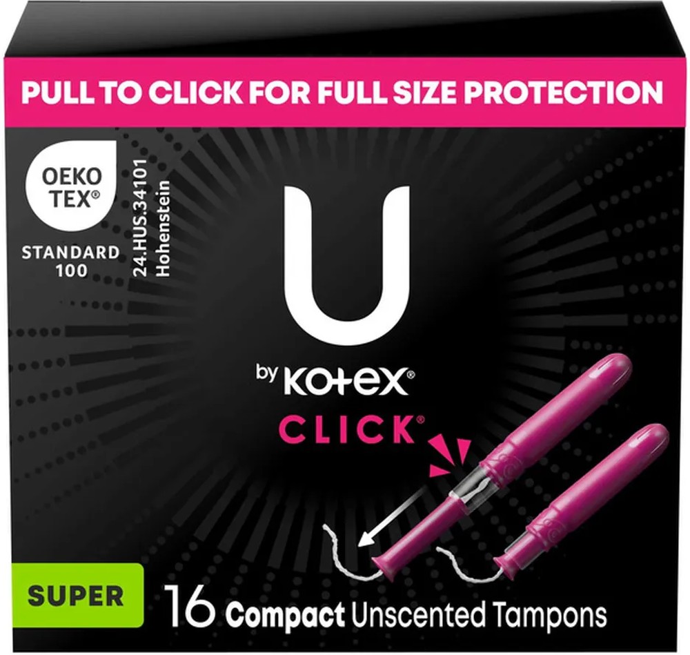 Click Compact Unscented Tampons, Super