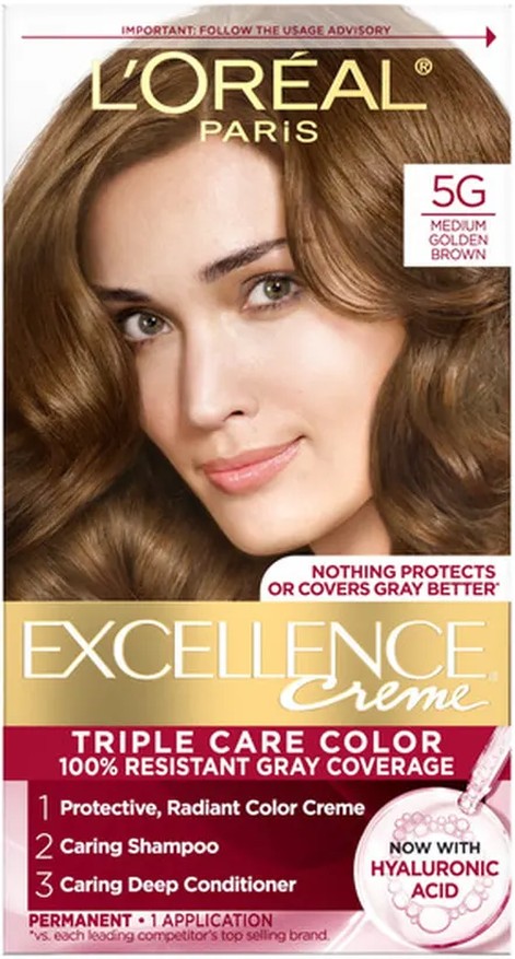 Creme Permanent Triple Care Hair Color, 5G Medium Golden Brown