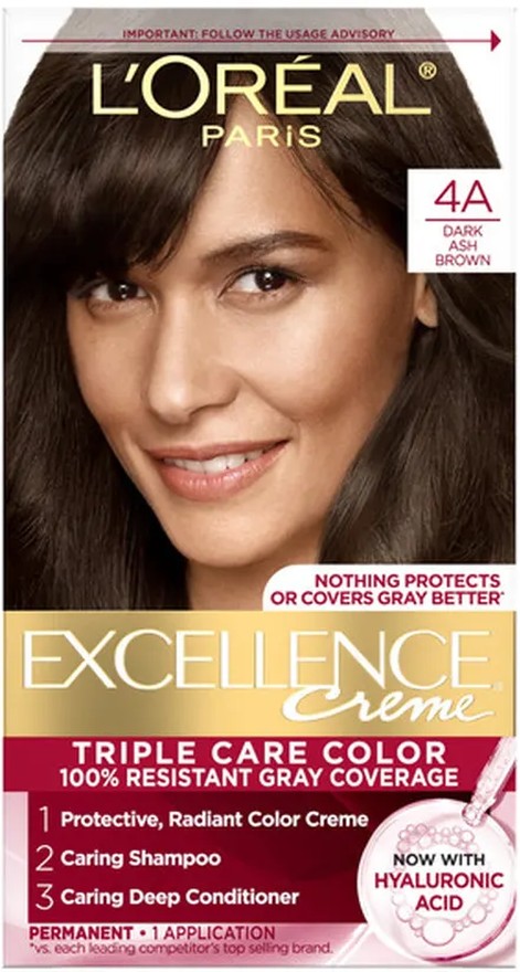 Creme Permanent Triple Care Hair Color, 4A Dark Ash Brown