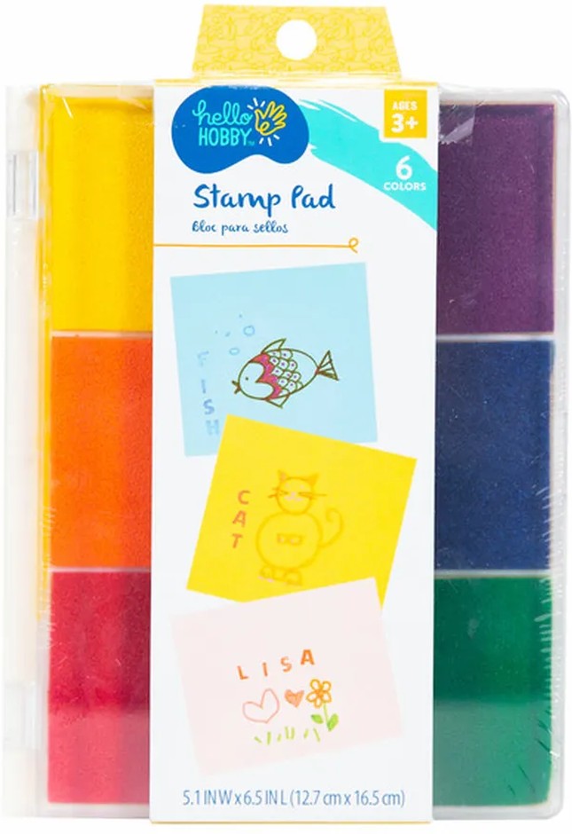 6 Bright Colors Rainbow Stamp Pad With Washable Ink
