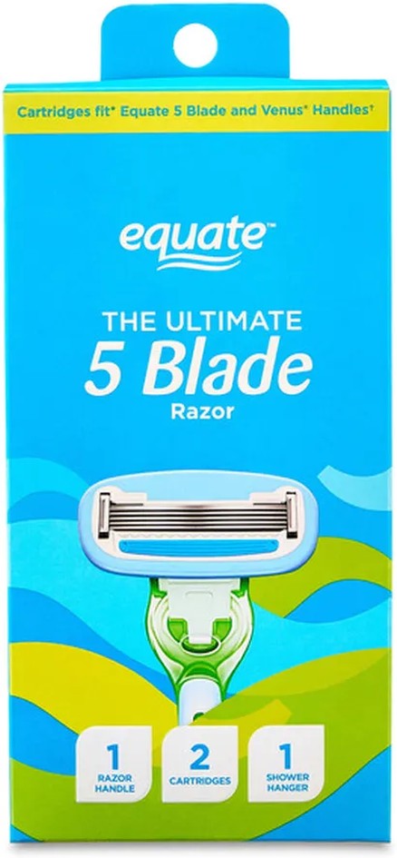 Women's 5 Blade Razor Handle & 2 Razor Cartridges