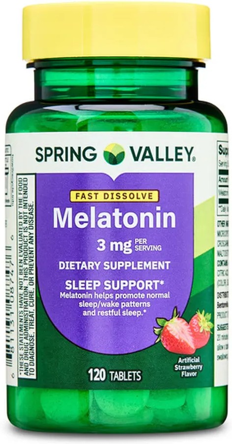 Fast-Dissolve Melatonin Dietary Supplement, 3 mg, 120 count