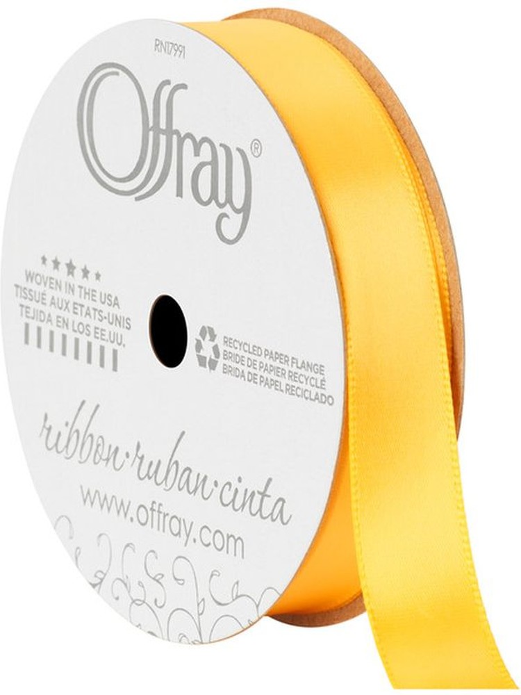 Single Face Satin Yellow Gold Ribbon