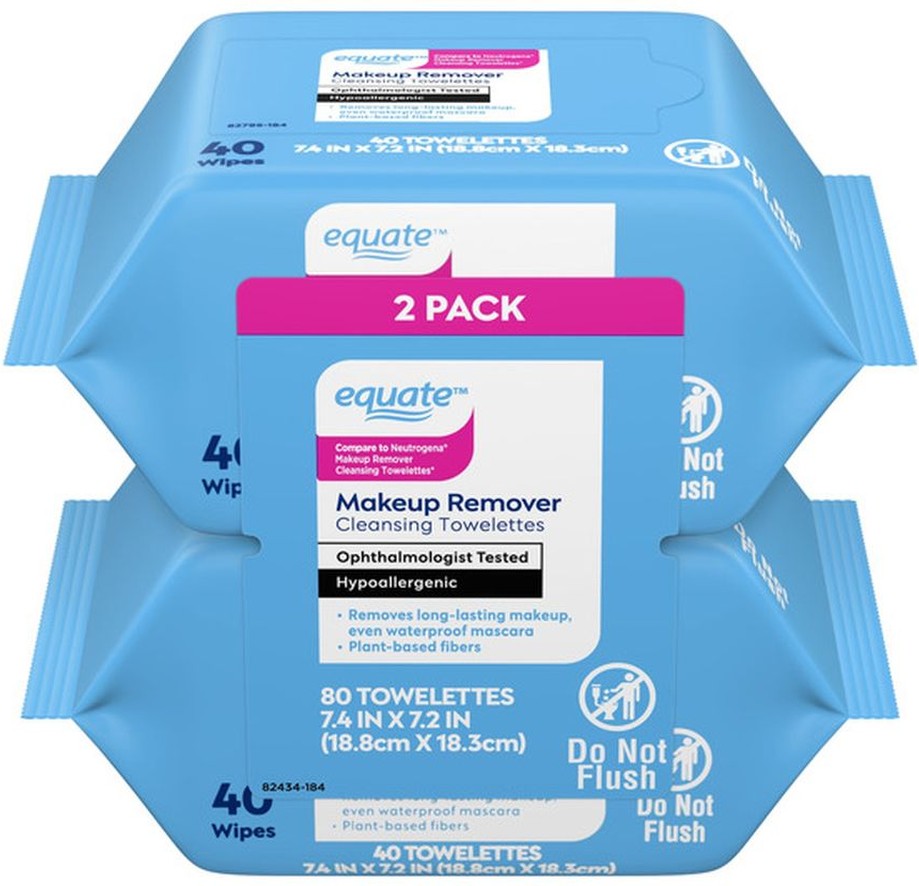 Makeup Remover Cleansing Towelettes, 80 count, 2 pack