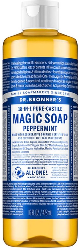 Pure-Castile Soap, 18-in-1 Hemp, Peppermint