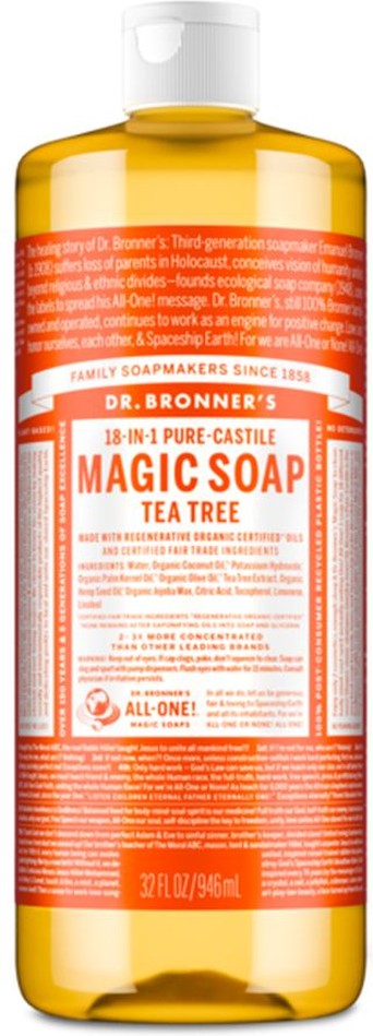 Pure-Castile Soap, Tea Tree, 18-in-1 Hemp