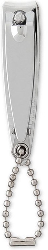 Adults' Stainless Steel Curved Fingernail Clipper With File & Chain