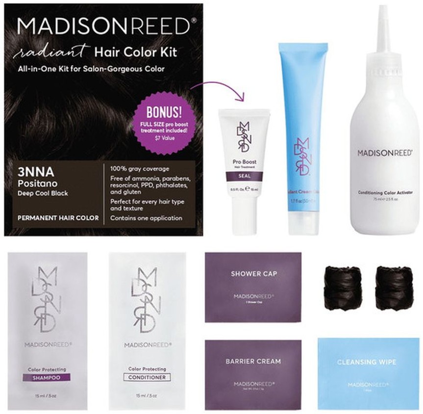 Radiant Hair Color Kit, Positano Deep Cool Black 3nna