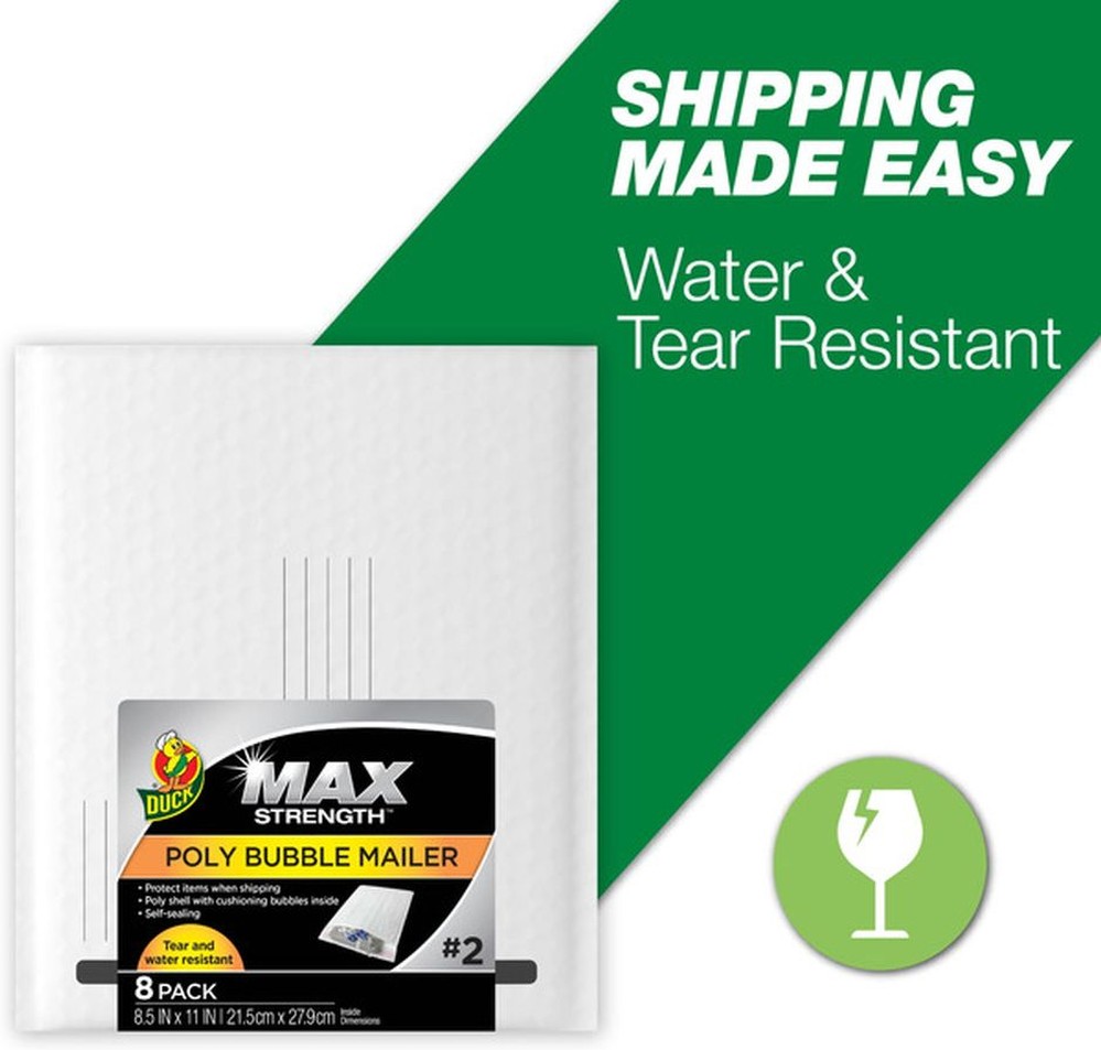 Size 2 8.5" x 11" White Big Bubble Poly Mailer