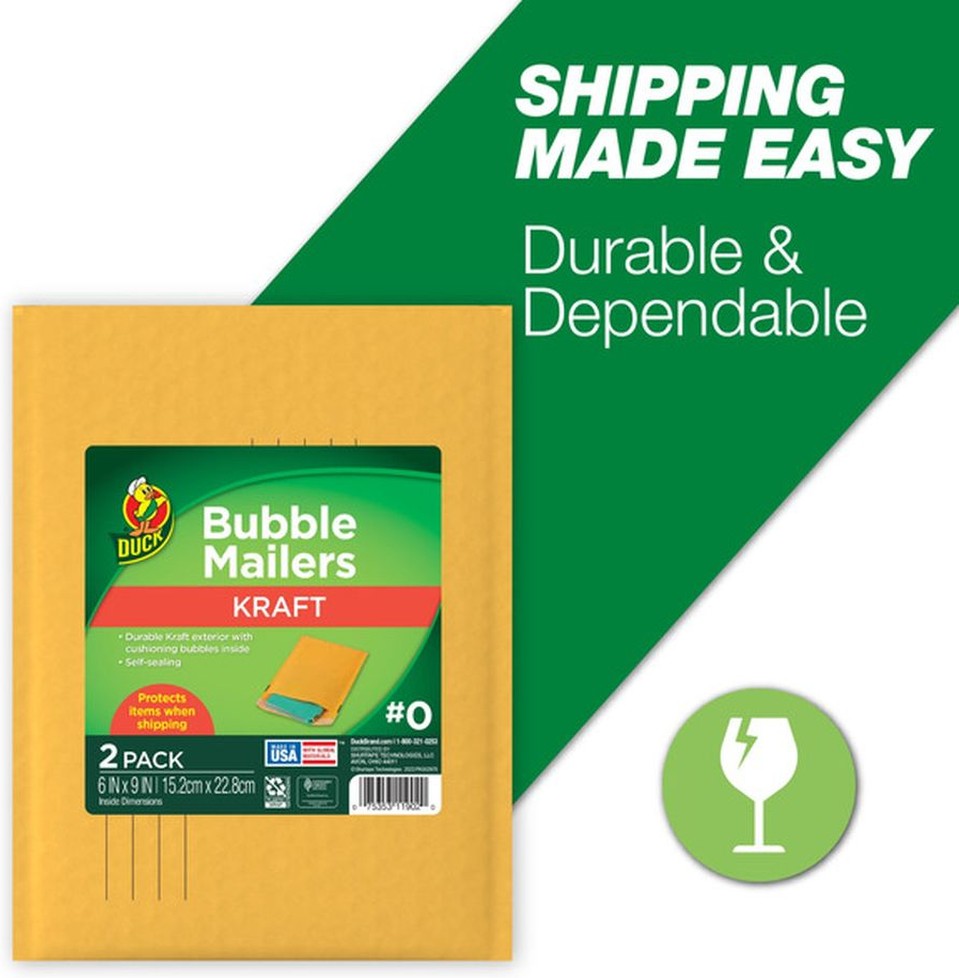 Kraft Bubble Mailers #0 - 2 PK