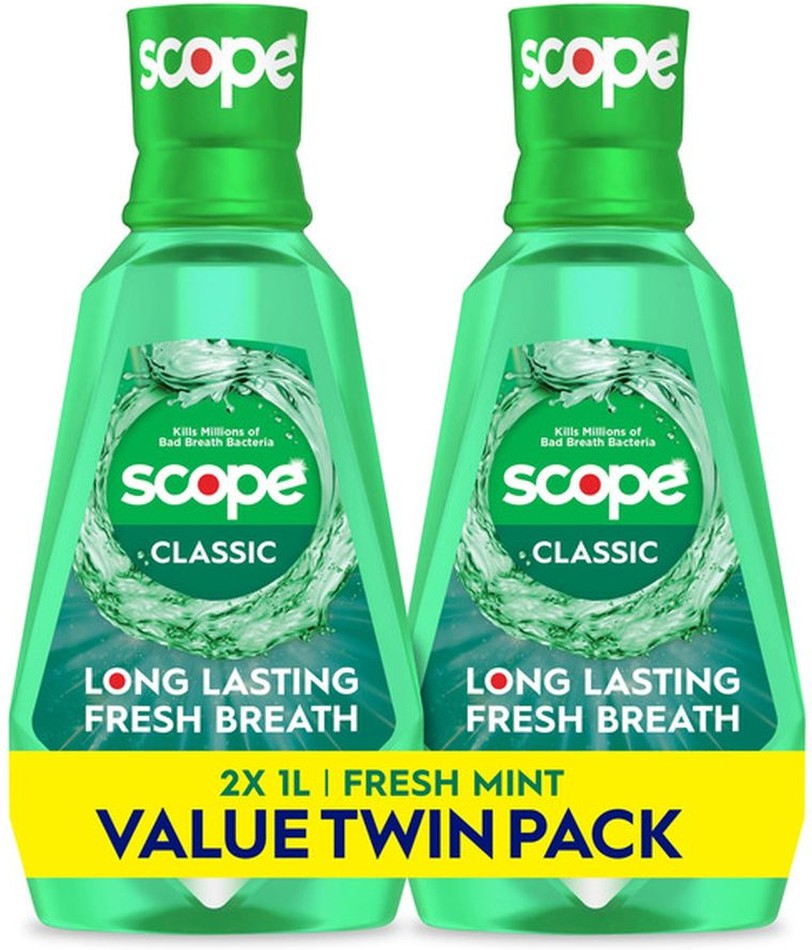 Scope Classic Mouthwash Original Mint 2X1L (Green)