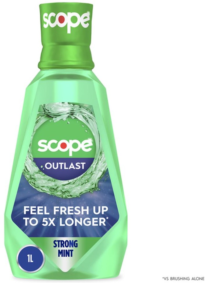 Scope Outlast Mouthwash Fresh Mint, (Green)