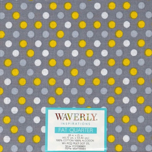 18" x 21" Fat Quarter Multi Dots Steel Print Cotton Fabric