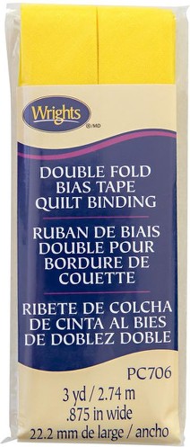 3 Yd 7.8" Double Fold Canary Quilt Binding