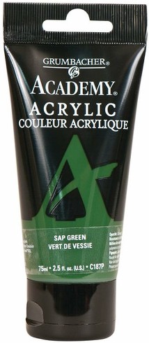 Sap Green Academy Acrylic Paint Tube