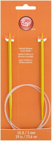 29" Yellow Aluminum Circular Knitting Needles