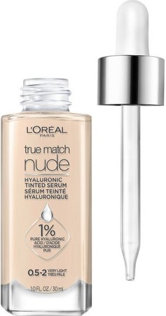 Hyaluronic Tinted Serum Foundation Makeup, Very Light 0.5-2