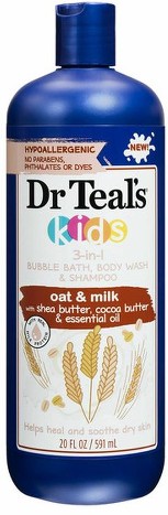 Kids 3-in-1 Bubble Bath, Body Wash & Shampoo, Oat & Milk