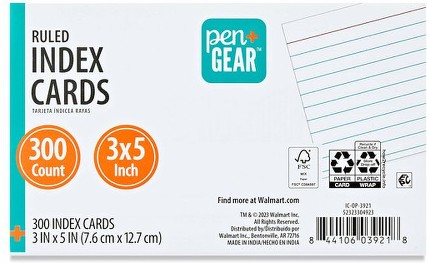 Ruled Index Cards