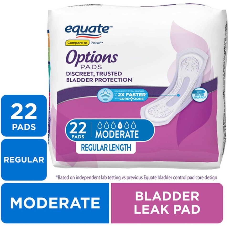 Regular Moderate Options Incontinence Pads for Women