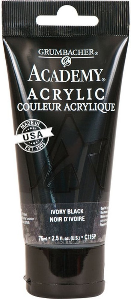 Ivory Black Academy Acrylic Tube
