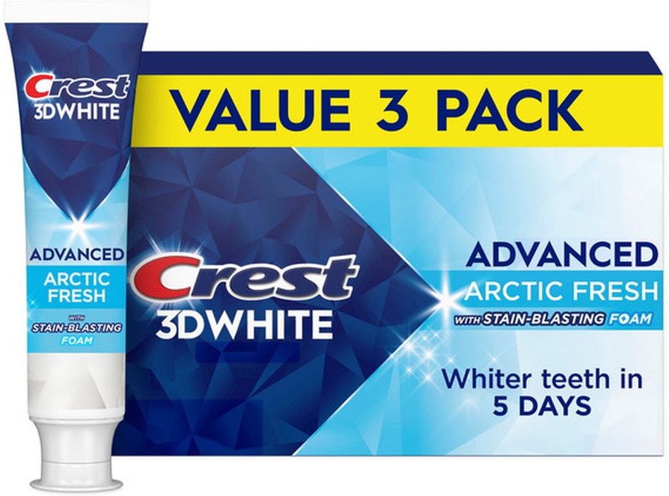 3D White Advanced Toothpaste, Arctic Fresh, 3.3 oz, Pack of 3