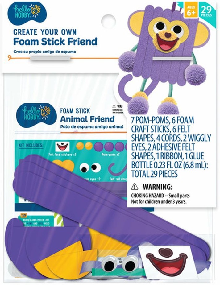 Create Your Own Foam Stick Friends - Purple