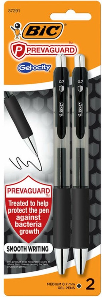 0.7mm PrevaGuard Quick Dry Retractable Gel Pen - Black