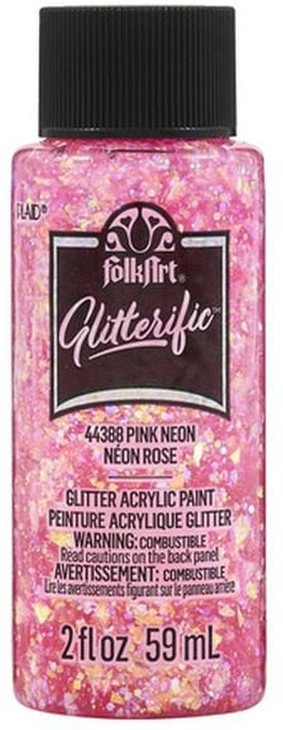 44388E Glitter Finish Pink Neon Acrylic Craft Paint
